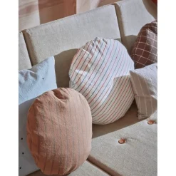 OYOY Kyoto Pillow, Round - Large - Blue/Red
