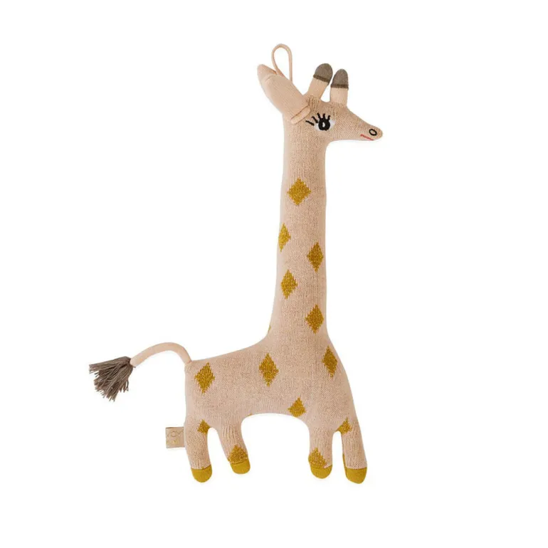 OYOY Soft Toy, Baby Guggi Giraffe - Rose/Amber