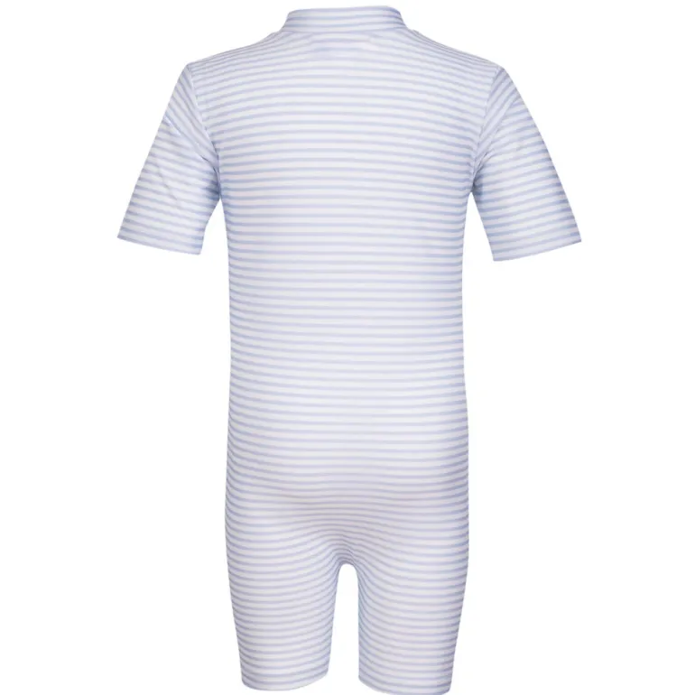 Petit Crabe UV Suit with Zipper, Natsu, Baby Blue/White – For ages 0 to 8 years