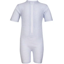 Petit Crabe UV Suit with Zipper, Natsu, Baby Blue/White – For ages 0 to 8 years