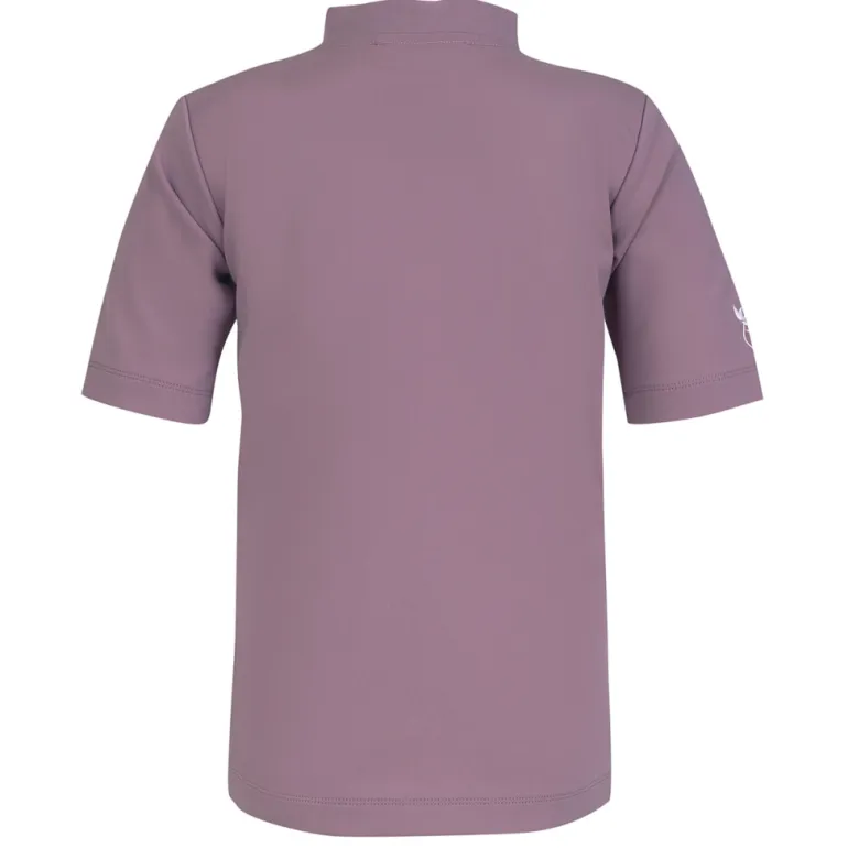 Petit Crabe UV Swim Shirt with Zipper and Short Sleeves, Max, Heather - Ages 1-10