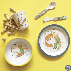 Petit Jour Paris Children's Dinner Set in Gift Box with 5 Pieces, The Little Prince - Blue