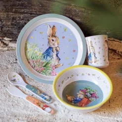 Petit Jour Paris, Peter Kanin Children's Dinnerware Set in Gift Box, 5 Pieces - Green