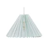 Pink Rose ceiling lamp with a folded paper shade - 32 cm - White with mint-colored stripes