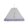 Pink Rose Ceiling Lamp with a Folded Paper Shade - 32 cm - White with Purple Trim