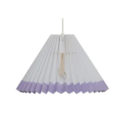 Pink Rose Ceiling Lamp with a Folded Paper Shade - 32 cm - White with Purple Trim