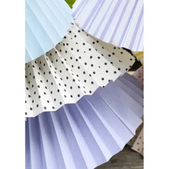 Pink Rose Ceiling Lamp with Folded Paper Shade - 32 cm - Beige with Light Blue Dots