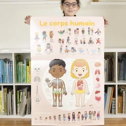 Poppik Paper Sticker Mosaic, Educational Poster with 48 Stickers – The Human Body