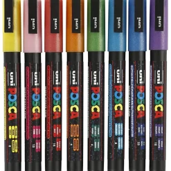 Posca Markers, Line Width 0.9-1.3 mm - Set of 8 Assorted Glitter Colors