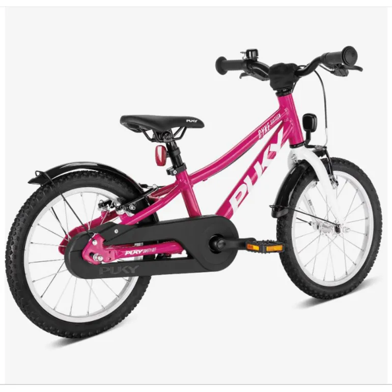 Puky Cyke 16" Free Wheel Kids Bike with Handbrake Only, Berry/White - Suitable for Ages 4 and Up