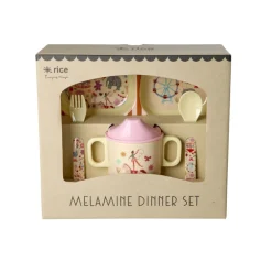 Rice Baby Dining Set in Gift Box, Pink Fun Fair