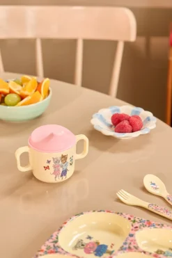 Rice Baby Mug with Two Handles, Pink - Nathalie Lété Print