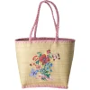 Rice Basket Bag, Large Raffia in Pink – Nathalie Lété Print