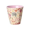 Rice Melamine Children's Cup, Small, Fun Fair Print - Pink
