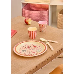 Rice Melamine Children's Cup, Small, Fun Fair Print - Pink