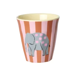 Rice Melamine Cups, Fun Fair Print, Set of 6, Small - Pink