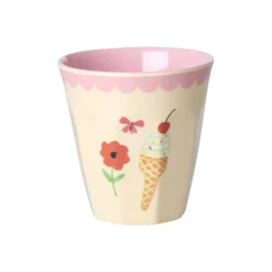 Rice Melamine Cups, Fun Fair Print, Set of 6, Small - Pink
