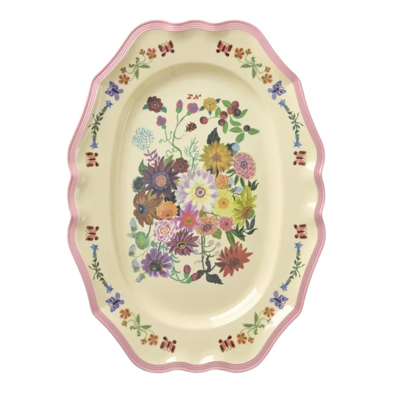 Rice Melamine, Small Vintage Serving Tray, Pink – Nathalie Lété Print