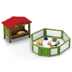 Schleich Rabbit Hutch with 3 Rabbits
