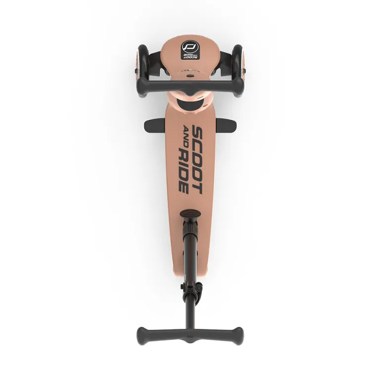 Scoot and Ride, Highway Kick 1, Push & Go Scooter with Push Bar - Mocha