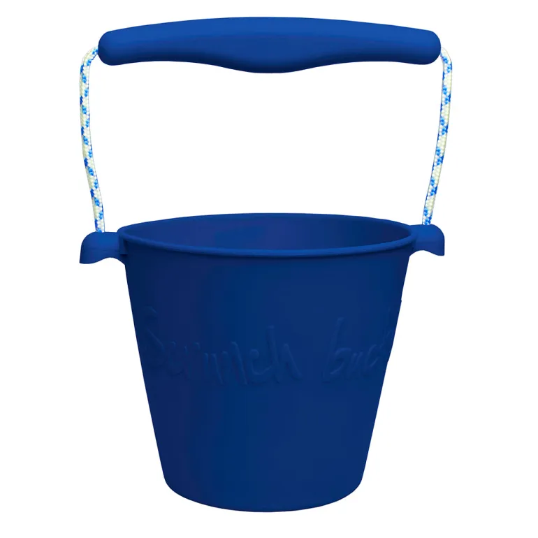 Scrunch-bucket, soft and foldable bucket - midnight blue