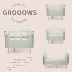 Sebra Bed, Baby and Junior - Mist Green