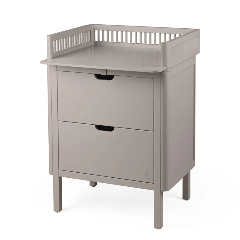 Sebra puslebord i træ, 2-i-1 design m. skuffer - Jetty beige