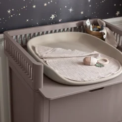 Sebra puslebord i træ, 2-i-1 design m. skuffer - Jetty beige