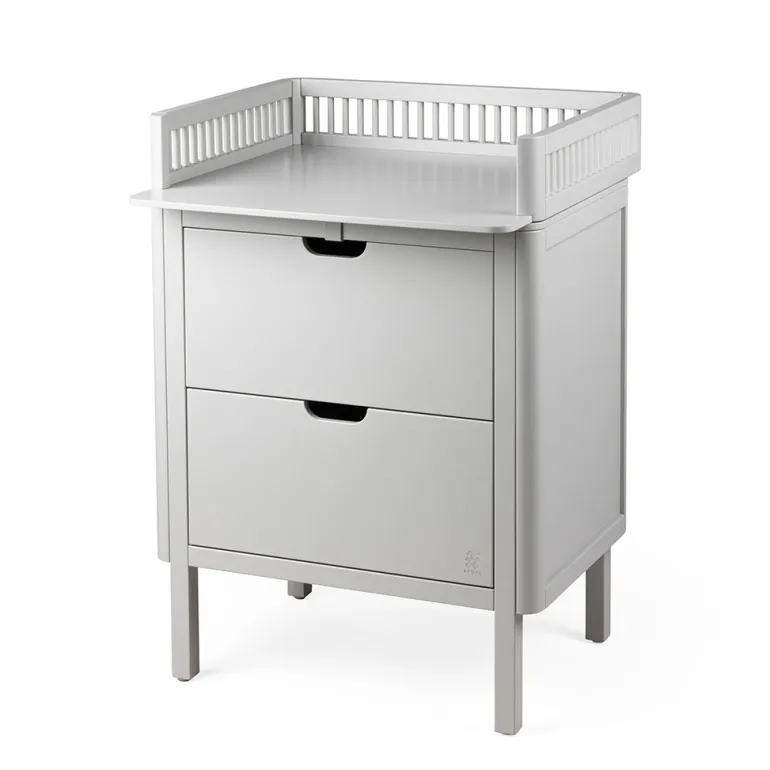 Sebra puslebord i træ, 2-i-1 design m. skuffer - Stone