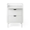 Sebra puslebord i træ, 2-i-1 design m. skuffer - Classic white