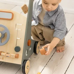 Sebra Wooden Walker with Activities, Car