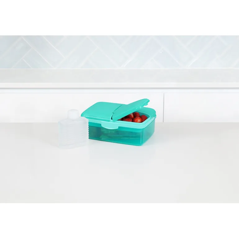 Sistema Lunch Box and Drink Bottle, Slimline Quaddie 1.5 L - Teal