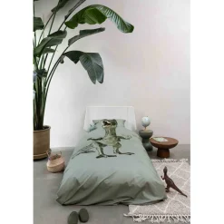 Snurk Organic Adult Bed Linen - Dino Green