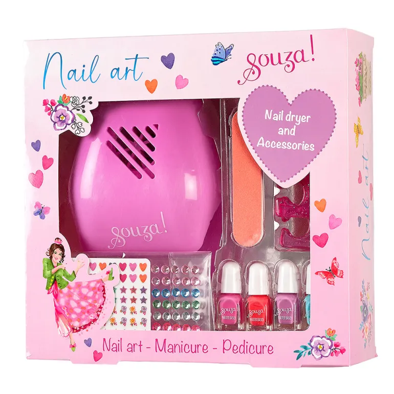 Souza Nail Set with Dryer and Nail Polishes