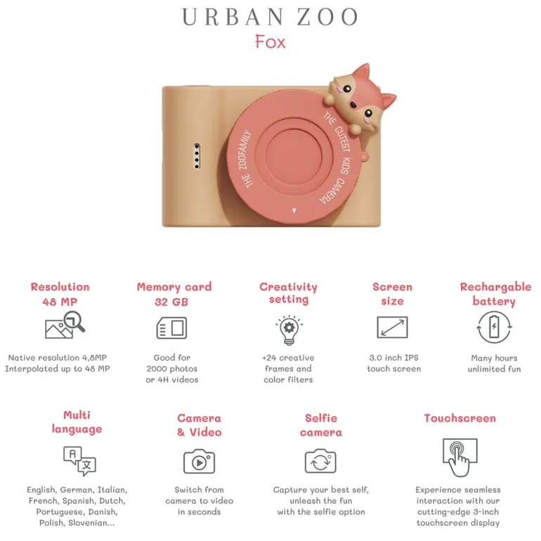 The ZooFamily, Urban Zoo Kids Camera, Ages 5-10 - Fox