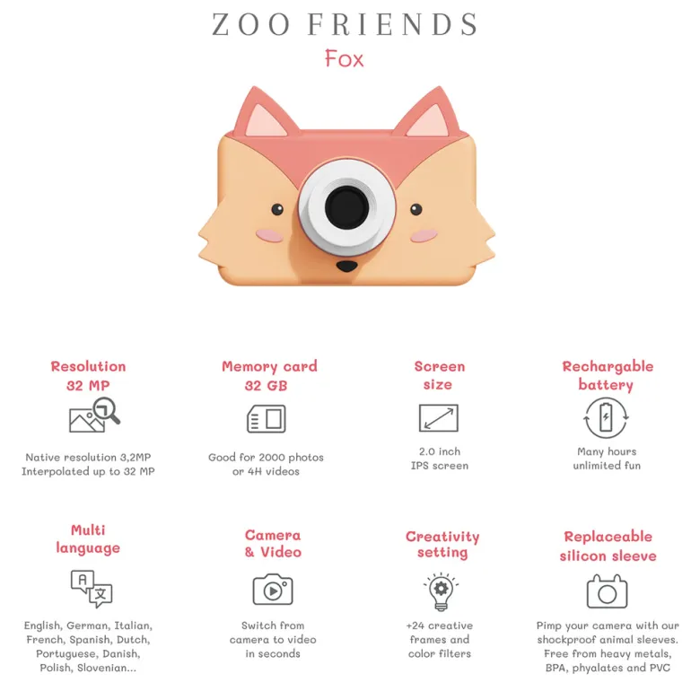 The ZooFamily, Zoo Friends Children's Camera, Ages 3-7 - Fox