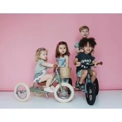 Trybike Three-Wheeled Balance Bike, Vintage Cream with Retro Styling