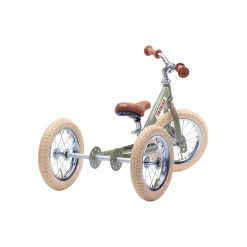 Trybike Tricycle Balance Bike, Vintage Green with Retro Look