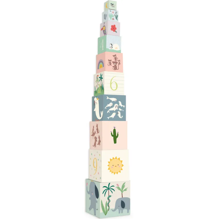 Vilac Stacking Blocks, Animals of the World