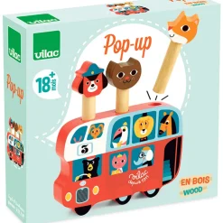 Vilac Wooden Pop-Up Bus - Featuring Animals