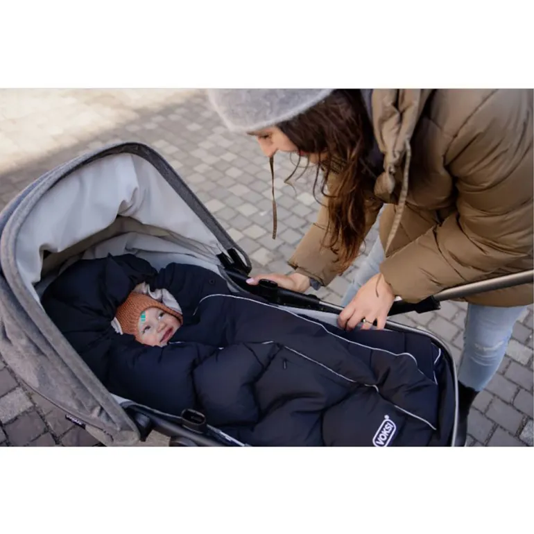 Voksi Footmuff, City North Stroller Bag, OEKO-TEX - Black Cream